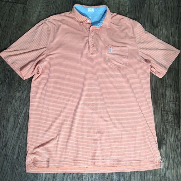 johnnie-O Other - Johnnie 0 hanging out tangarine stripe polo golf shirt men Size L